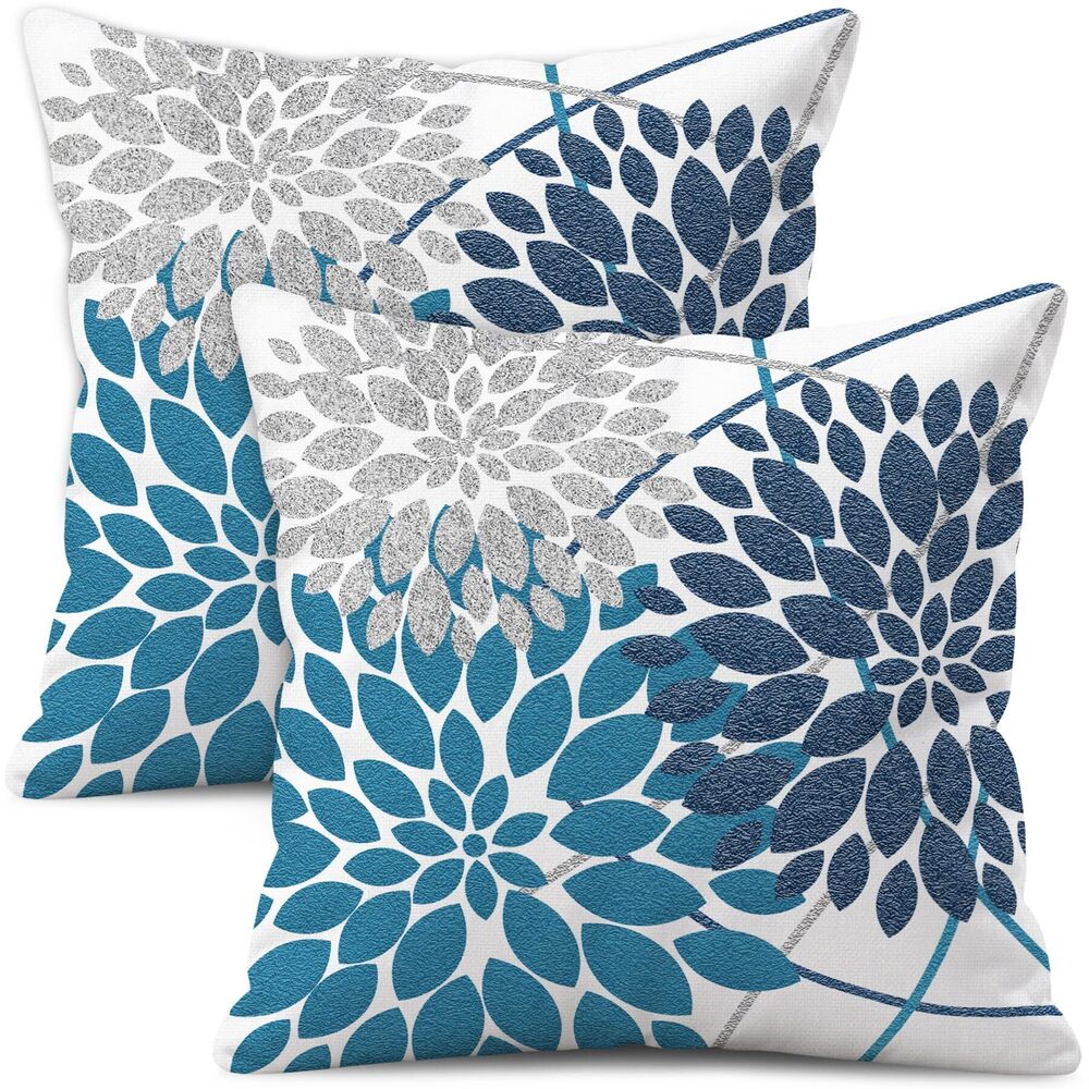 9263 Decorative Throw Pillow Covers Set of 2, Double-Sided 16x16 inch White